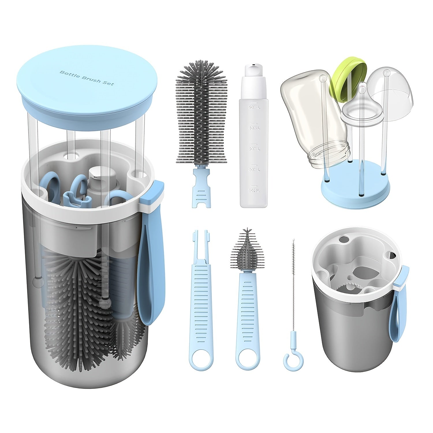 Multi-Functional Baby Bottle Cleaner Kit – Bottle, Nipple & Straw Brushes