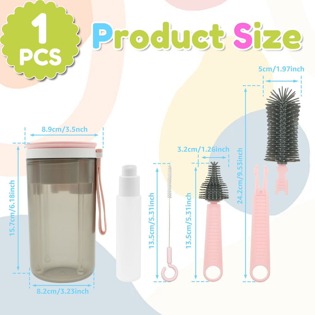 Multi-Functional Baby Bottle Cleaner Kit – Bottle, Nipple & Straw Brushes