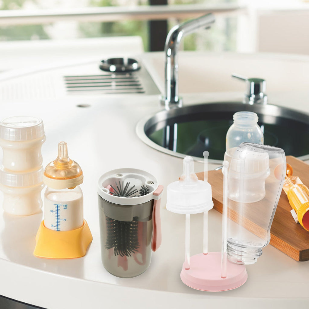 Multi-Functional Baby Bottle Cleaner Kit – Bottle, Nipple & Straw Brushes