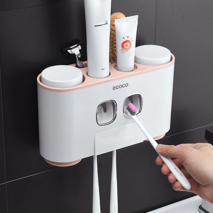 Wall Mounted Ecoco Toothpaste Dispenser and Toothbrush Holder – Automatic Bathroom Organizer Set