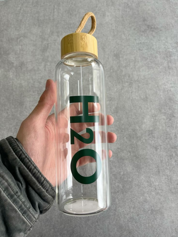 Eco Friendly Glass Water Bottle With bamboo cap