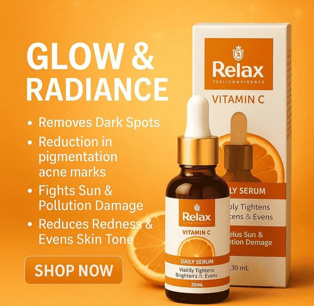 Relax Vitamin C Daily Serum 30ml – Skin Brightening, Dark Spot Reduction & Anti-Aging Glow Booster