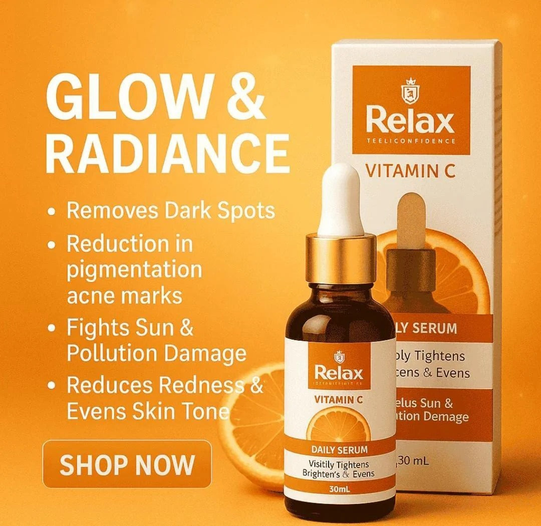 Relax Vitamin C Daily Serum 30ml – Skin Brightening, Dark Spot Reduction & Anti-Aging Glow Booster