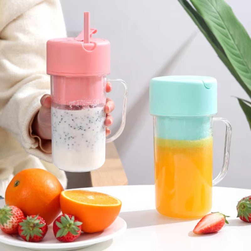 Professional Mini Juicer – Portable Blender & Smoothie Maker with Built-In Straw | Compact Fruit