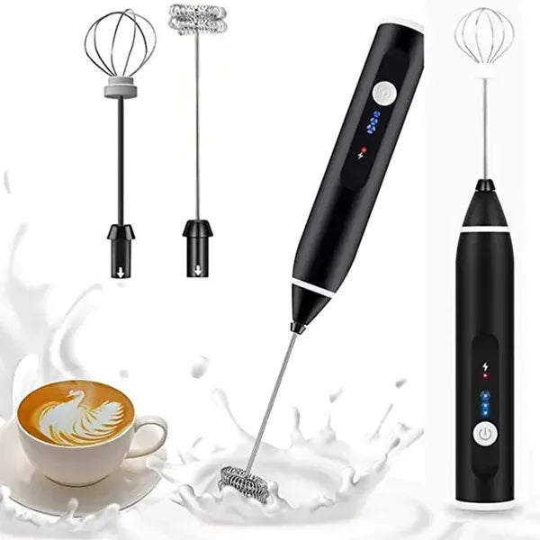 2-in-1 Rechargeable Coffee Beater & Electric Milk Frother – Smooth Mixing