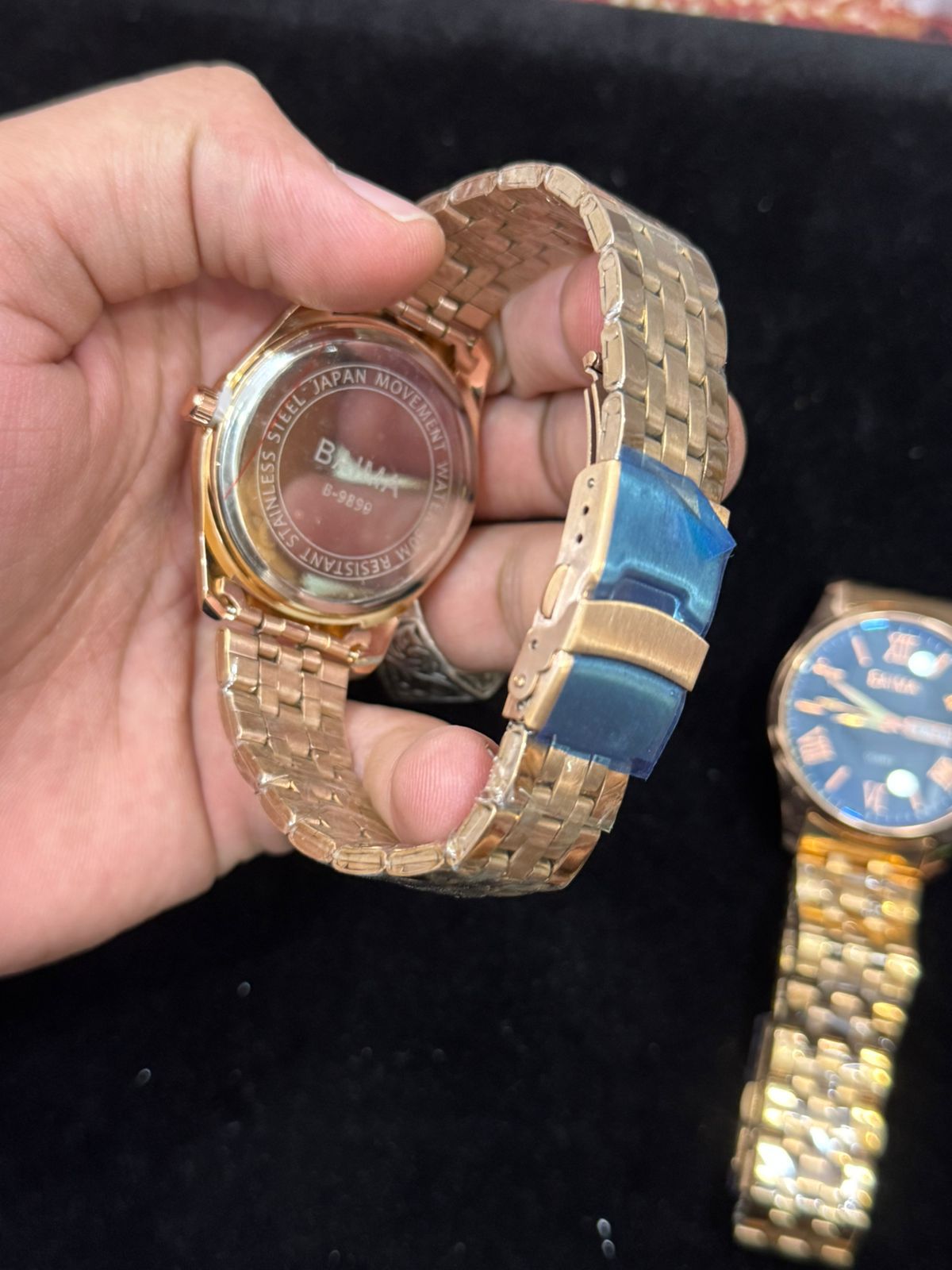 Baima Quartz Stainless Steel Wristwatch With Roman Numerals And Day Date Display | Black With Black Dial