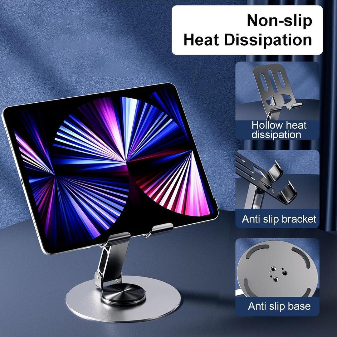 Metal Body Adjustable Phone Holder – Foldable Desktop Stand for Mobile Phones