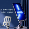 Metal Body Adjustable Phone Holder – Foldable Desktop Stand for Mobile Phones