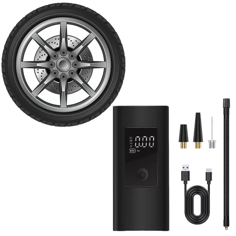 2in1 Wireless Car Air Compressor Rechargeable Portable Air Pump For Car Motorcycle Bike