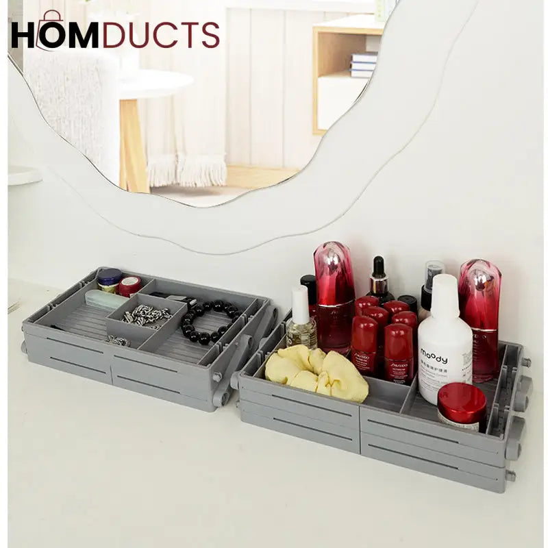 3-Tier Jewelry & Makeup Organizer Tray – Multi-Compartment Vanity Storage Box