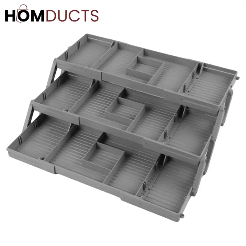 3-Tier Jewelry & Makeup Organizer Tray – Multi-Compartment Vanity Storage Box