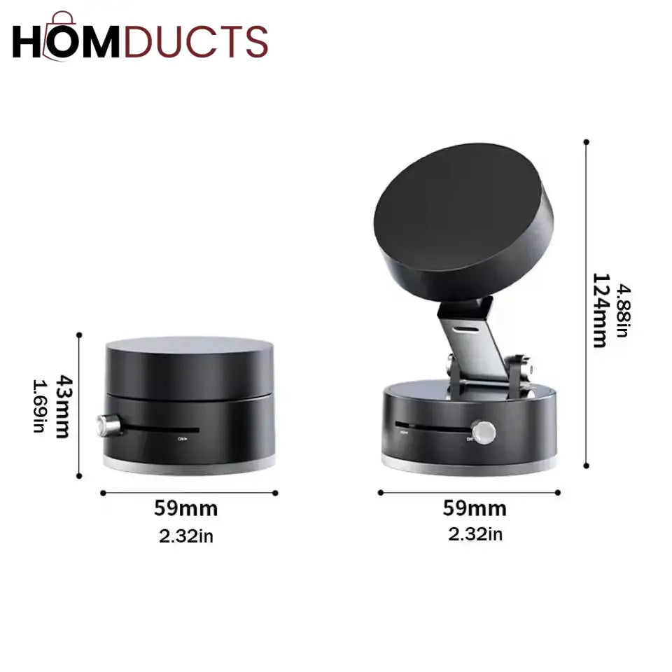 360° Magnetic Phone Holder with Auto-Tracking Rotation – Strong Magnetic Suction Mount for Desk & Tabletop Use