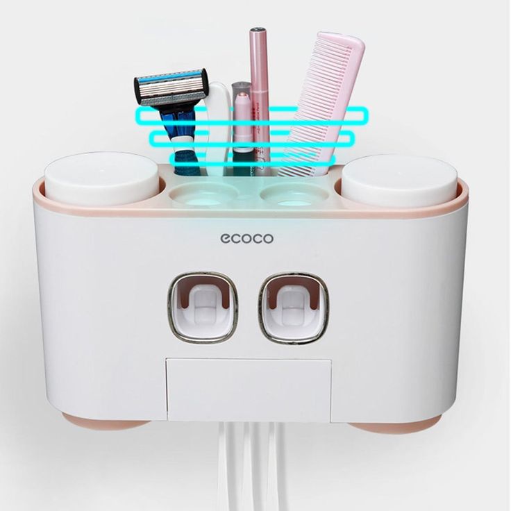 Wall Mounted Ecoco Toothpaste Dispenser and Toothbrush Holder – Automatic Bathroom Organizer Set