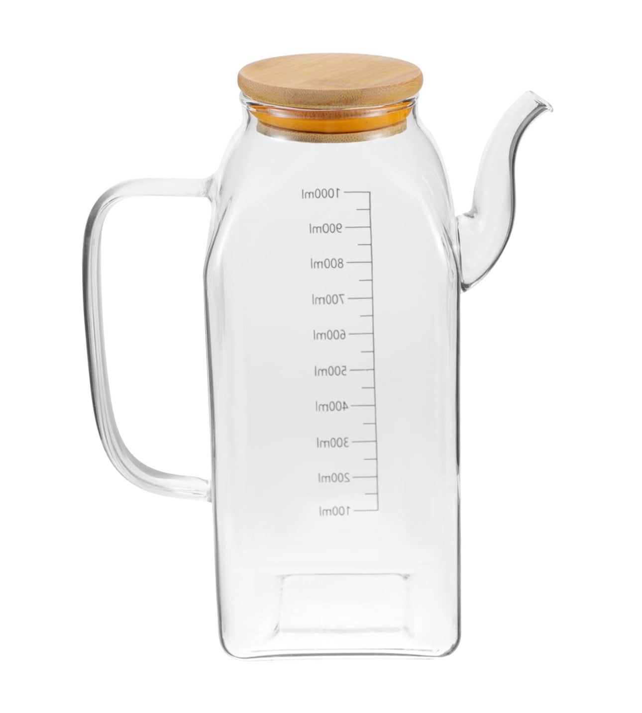Luxury Glass Oil Dispenser with Wooden Lid – 1000ml (33.8oz) Premium Kitchen Container