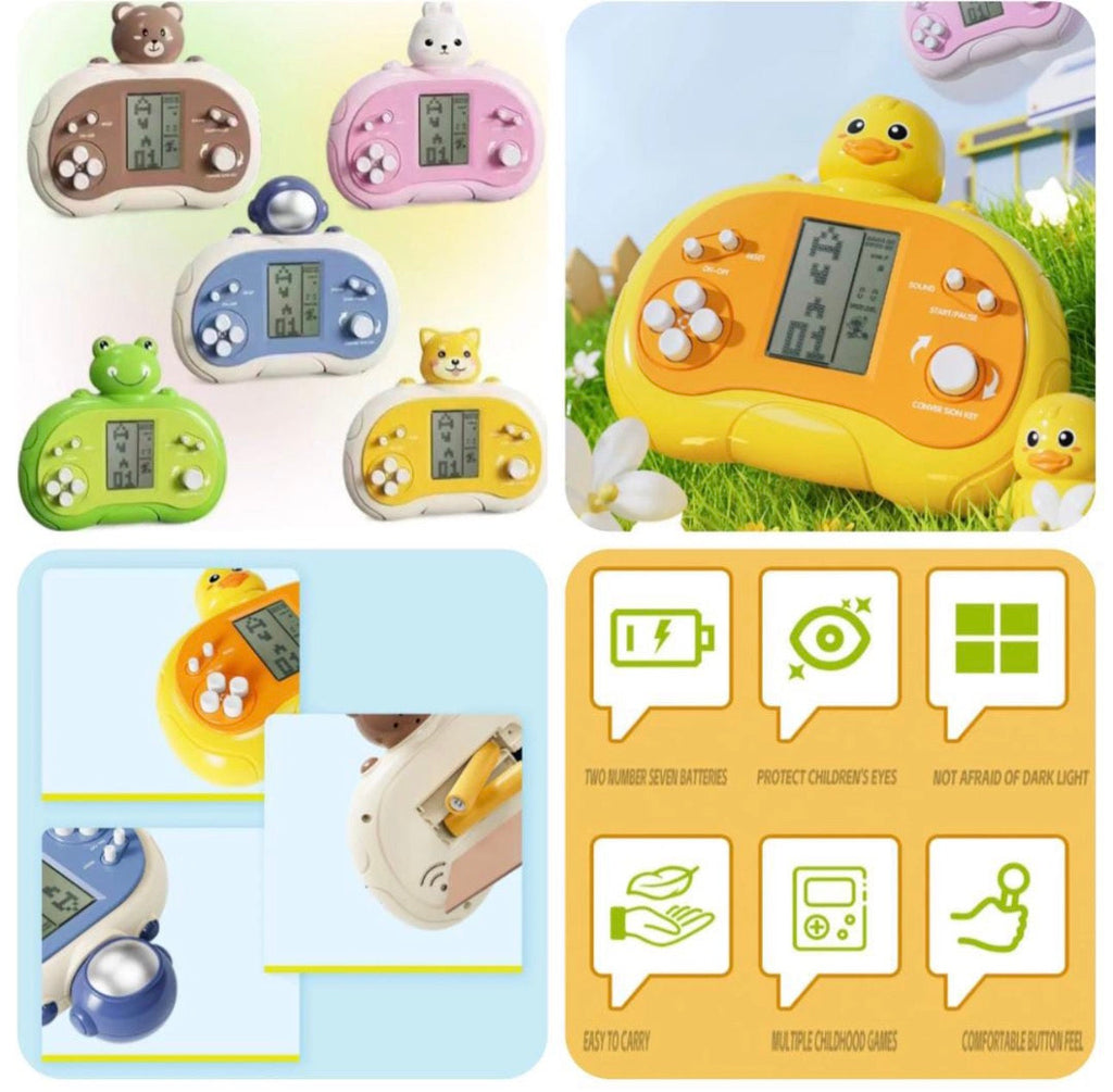 Homducts Cute Animal Handheld Game Console – LCD Retro Game for Kids