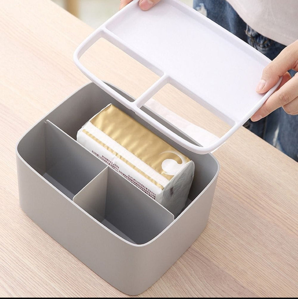 Luxury Multipurpose Tissue Box Organizer – Wall Mounted Storage with Compartments