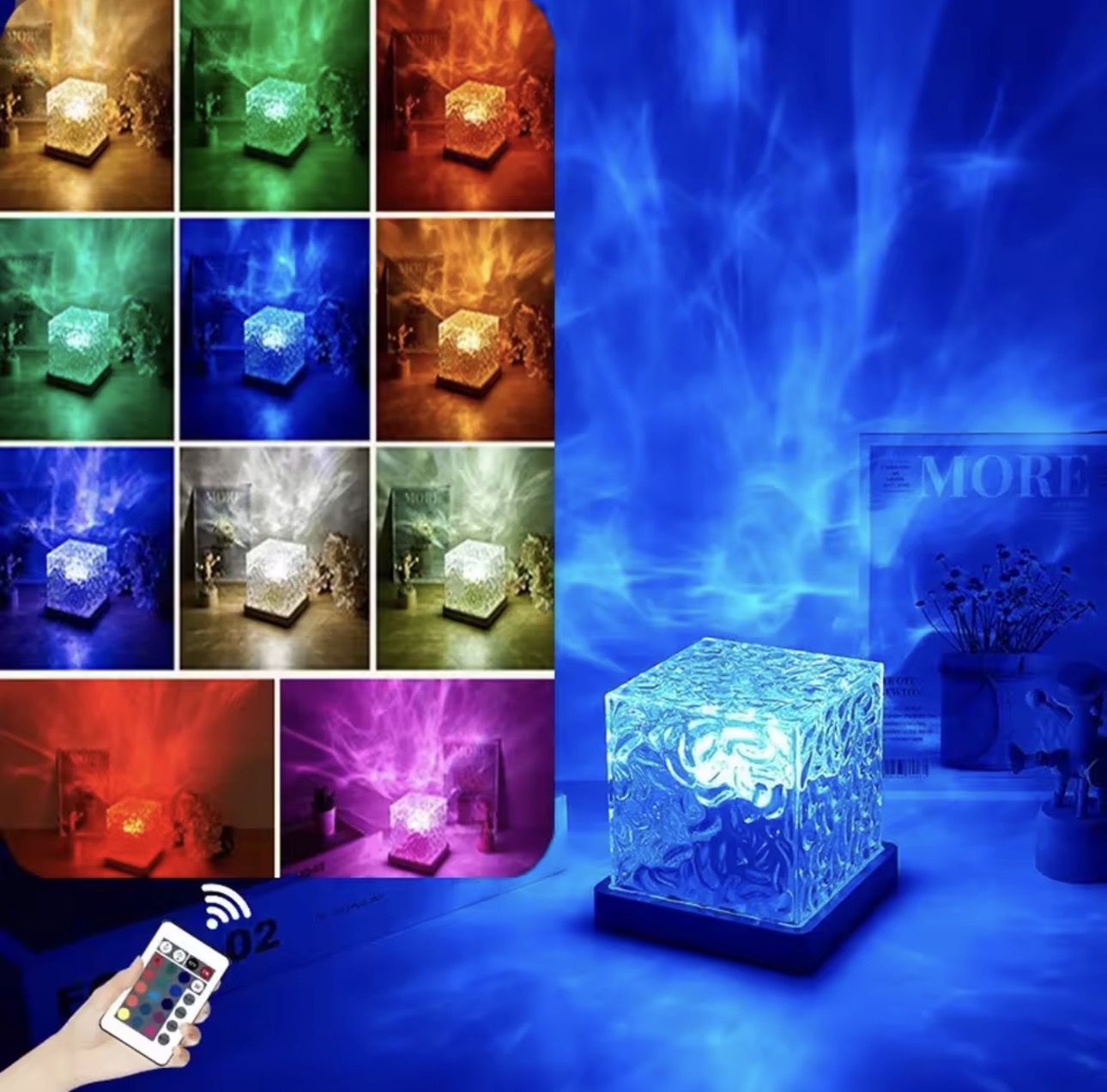 Luxury Crystal Glass Cube LED Ambient Lamp – Modern Decorative Night Light for Home & Office