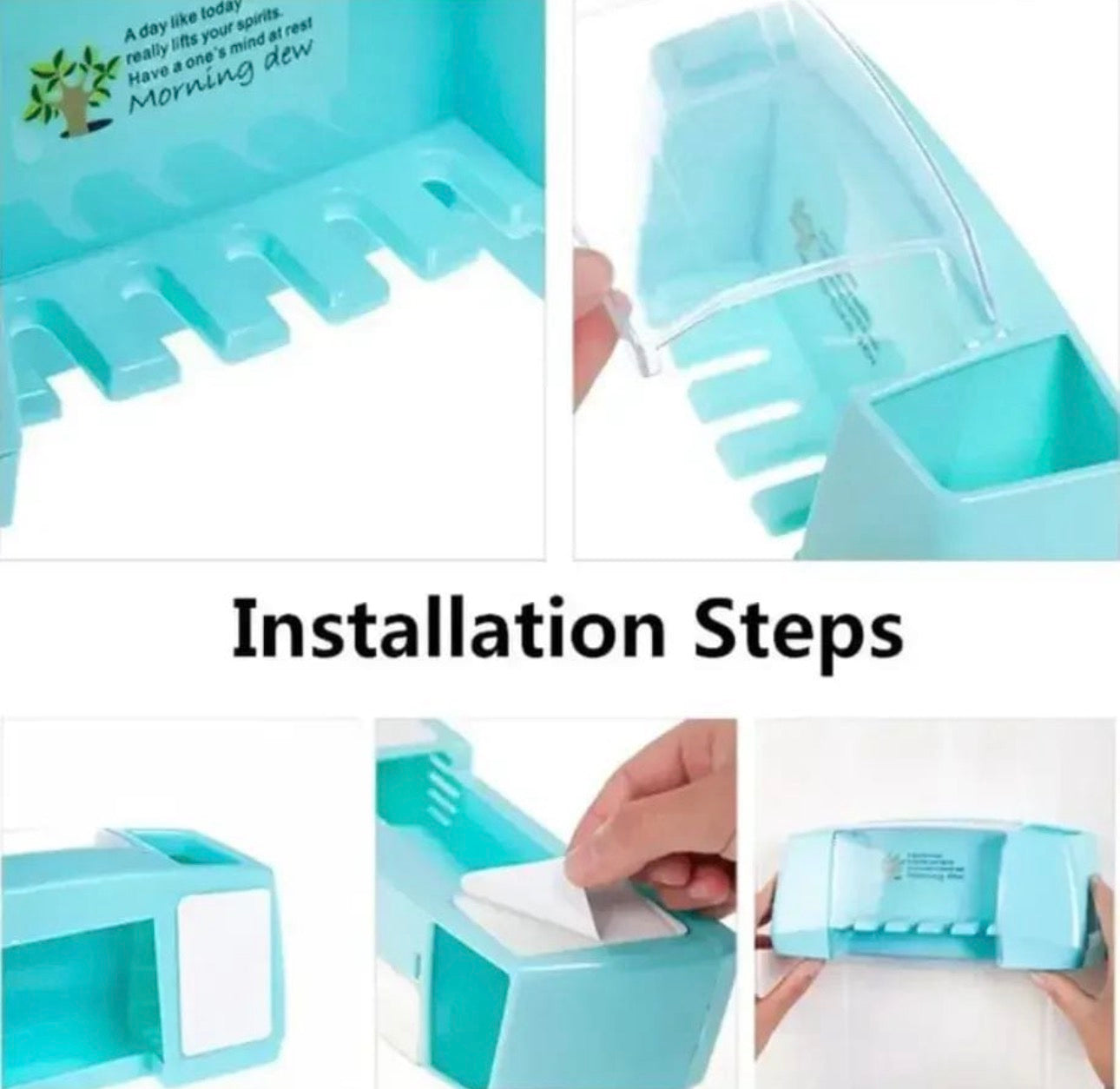 Wall-Mounted Toothbrush Organizer with Cover – Hygienic, Multi-Slot Bathroom Storage