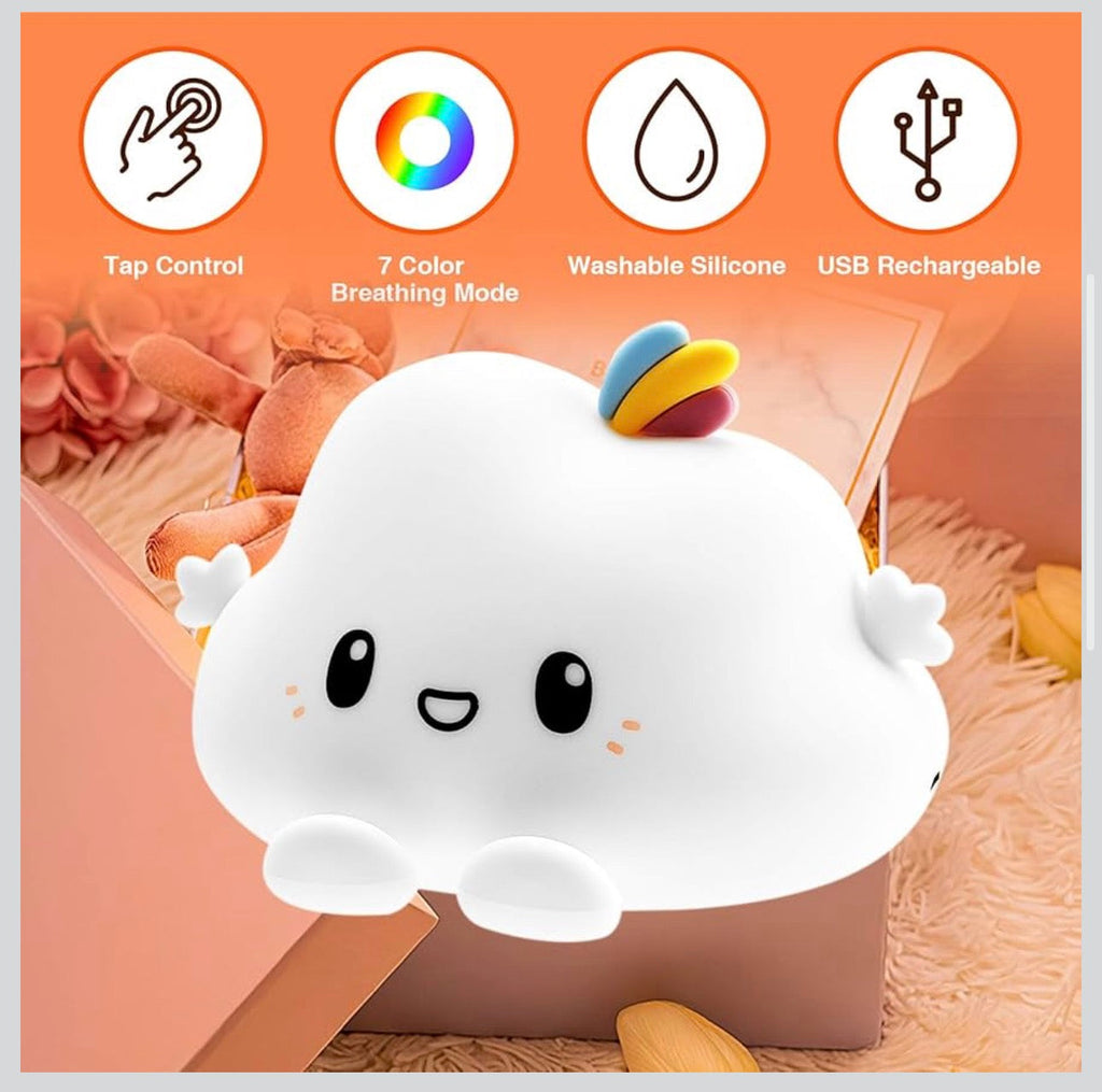 Cute Cloud Night Light Lamp – Soft Glow Kids Bedside Light