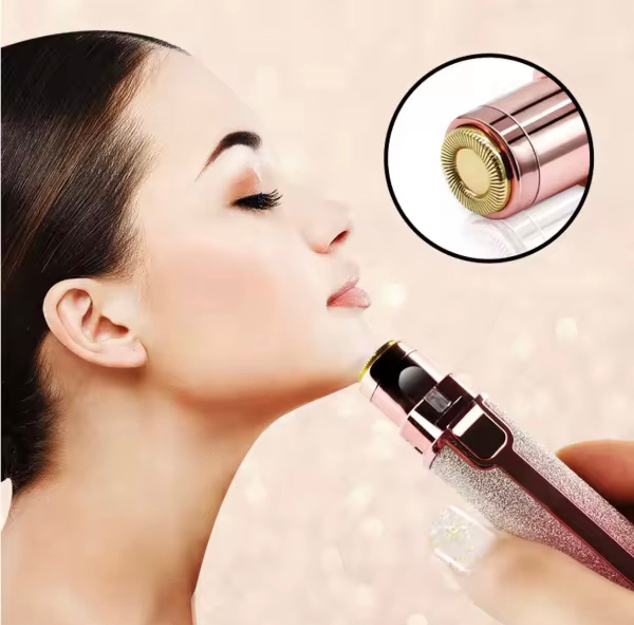 Rechargeable Rainbow Glitter Eyebrow Trimmer – USB Precision Hair Remover for Women