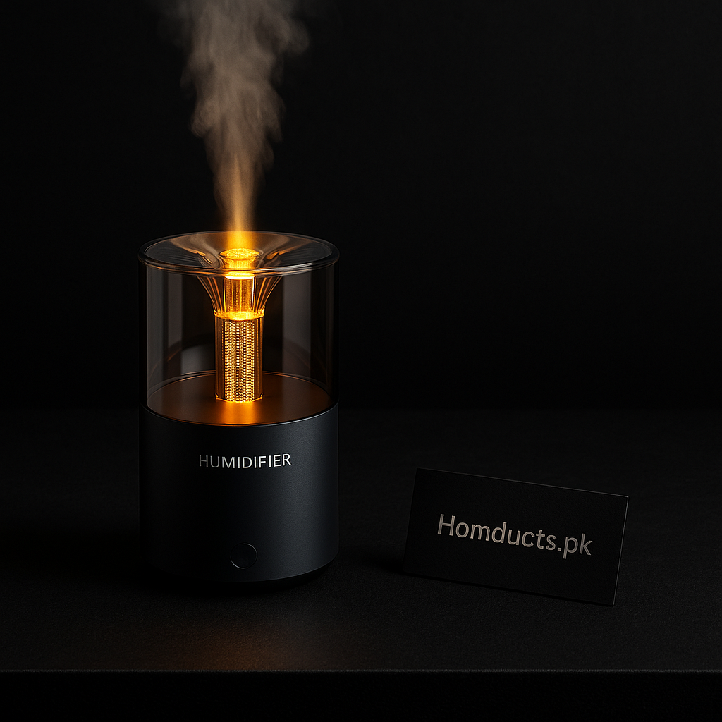 Golden Glow Car Humidifier – Ultra-Fine Mist, LED Aroma Diffuser for Fresh & Clean Air