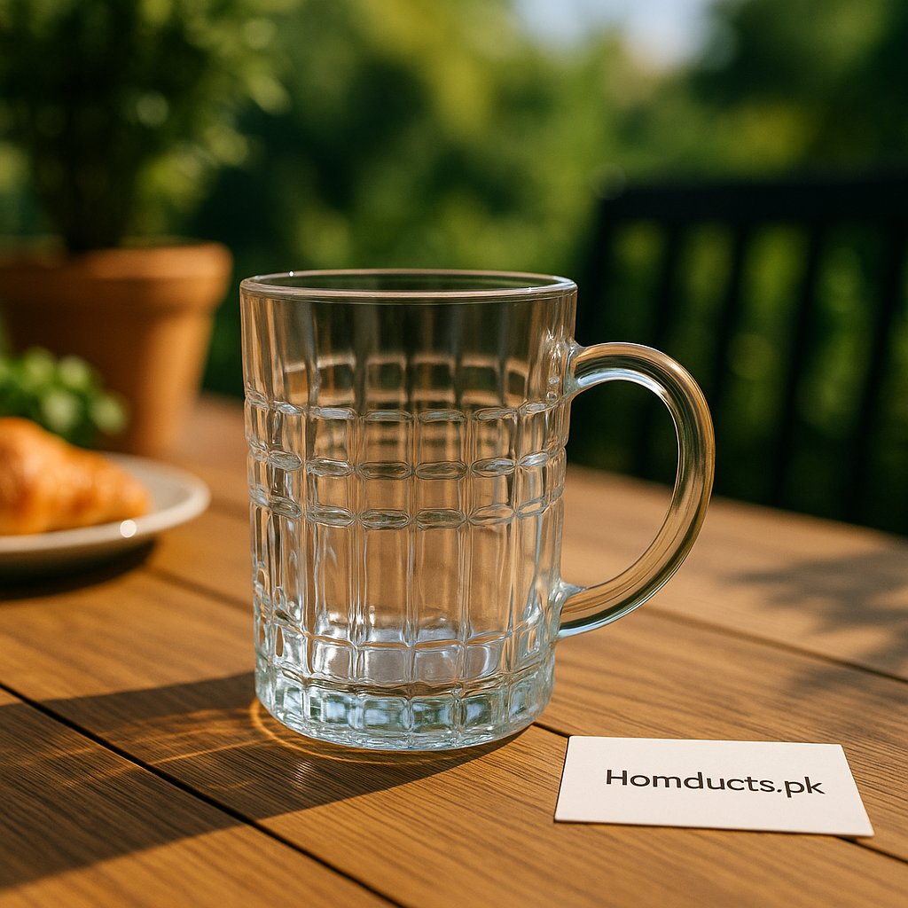 Classic Heavy-Base Crystal Glass Mug – Premium Transparent Tea & Coffee Cup