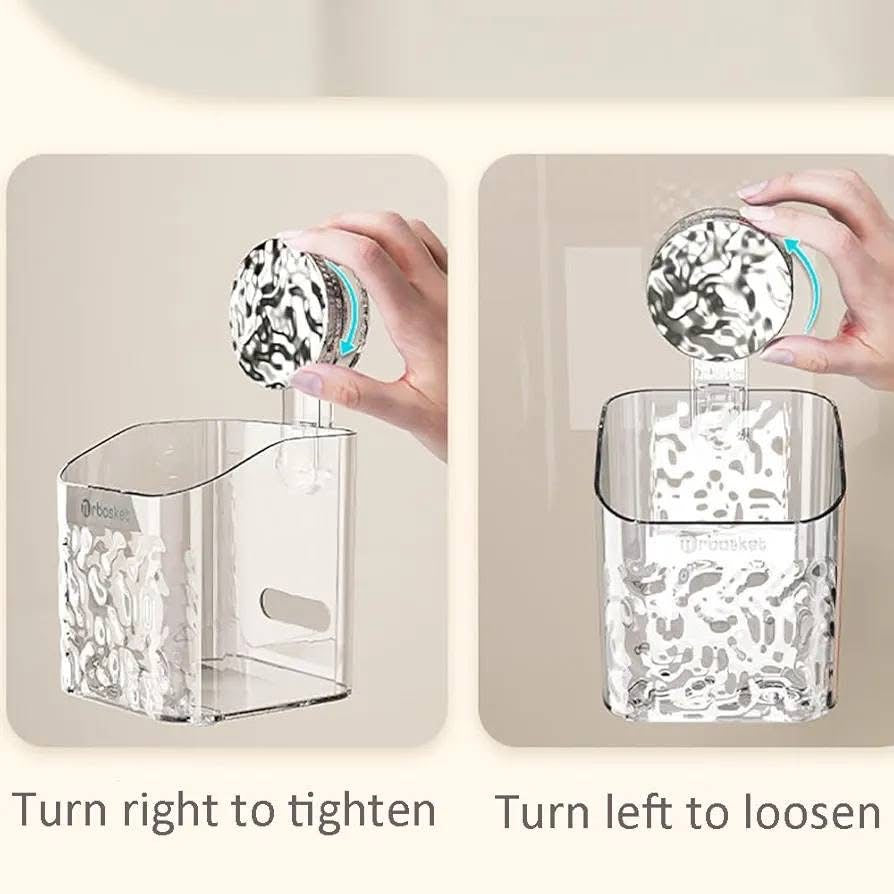 Luxury Crystal-Clear Wall Mounted Bathroom Organizer – Strong Adhesive Shower Storage Rack