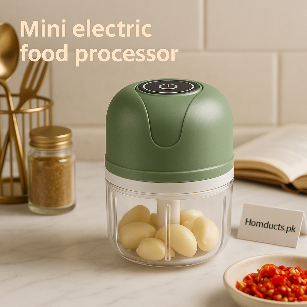 Mini Electric Food Processor  | Portable USB Rechargeable Chopper for Garlic, Onion & Vegetables – Homducts.pk