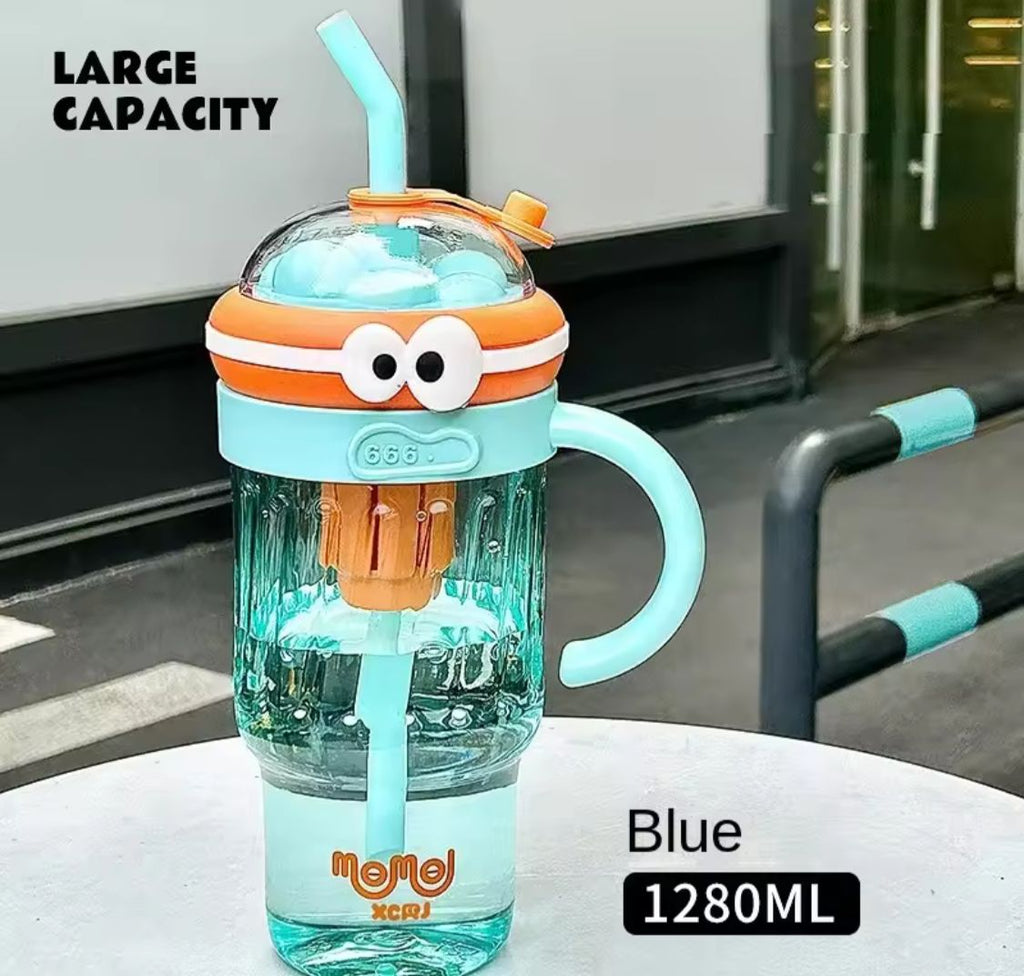 Cartoon Character Mega Tumbler With Straw & Handle – 1280ml | Cute Jumbo Drinking Cup for Kids & Adults | Homducts.pk
