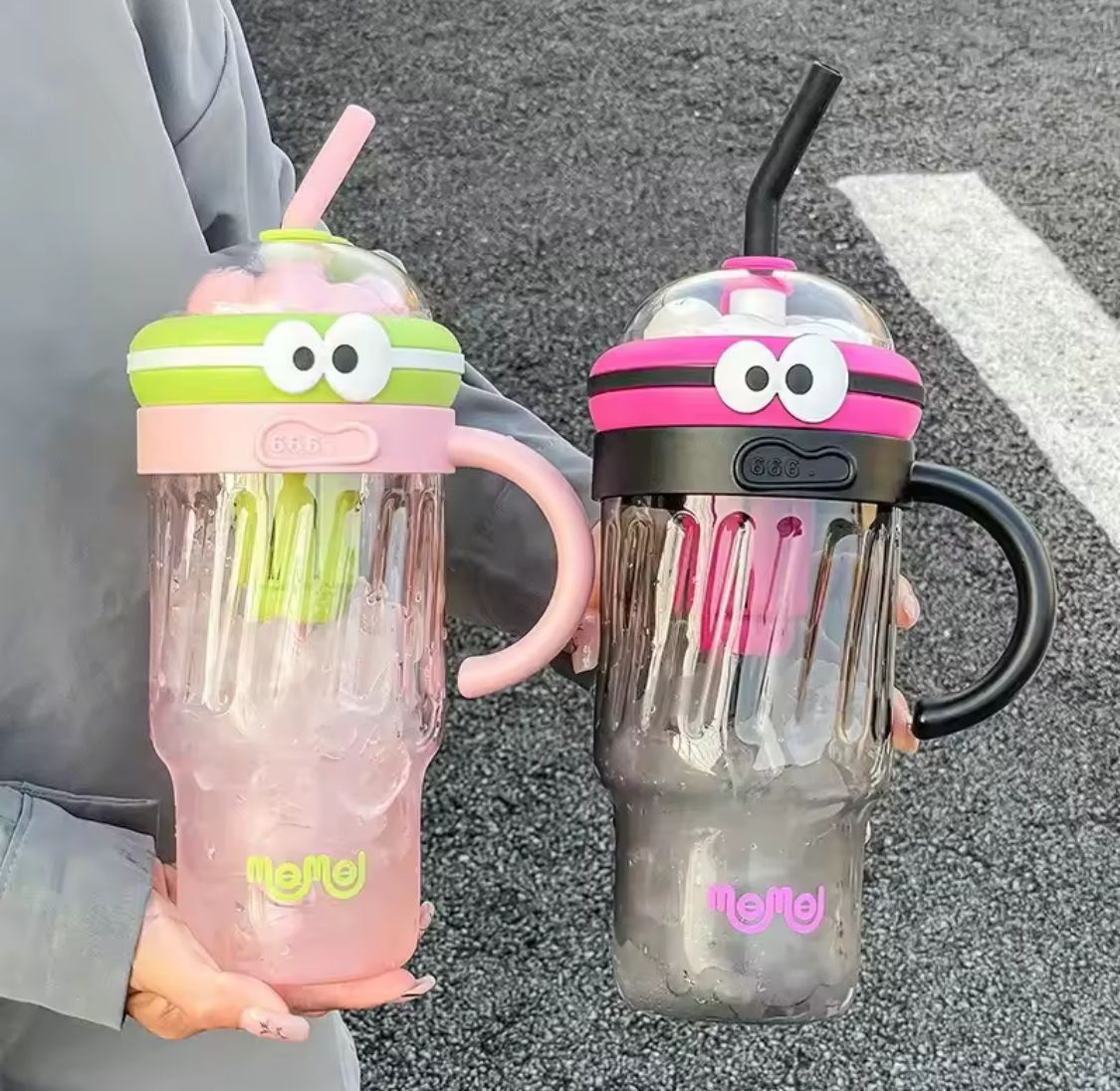 Cartoon Character Mega Tumbler With Straw & Handle – 1280ml | Cute Jumbo Drinking Cup for Kids & Adults | Homducts.pk
