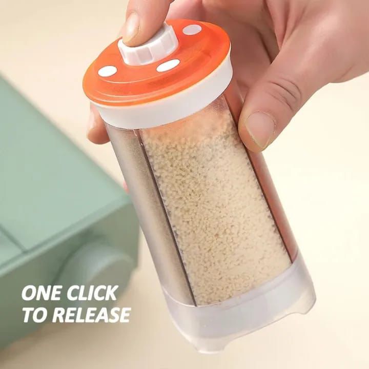 One-Click Smart Seasoning Dispenser – Easy Press Spice & Grain Container (Kitchen Storage Jar)