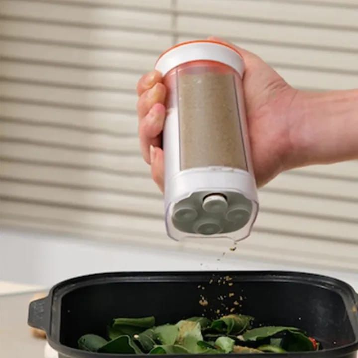 One-Click Smart Seasoning Dispenser – Easy Press Spice & Grain Container (Kitchen Storage Jar)