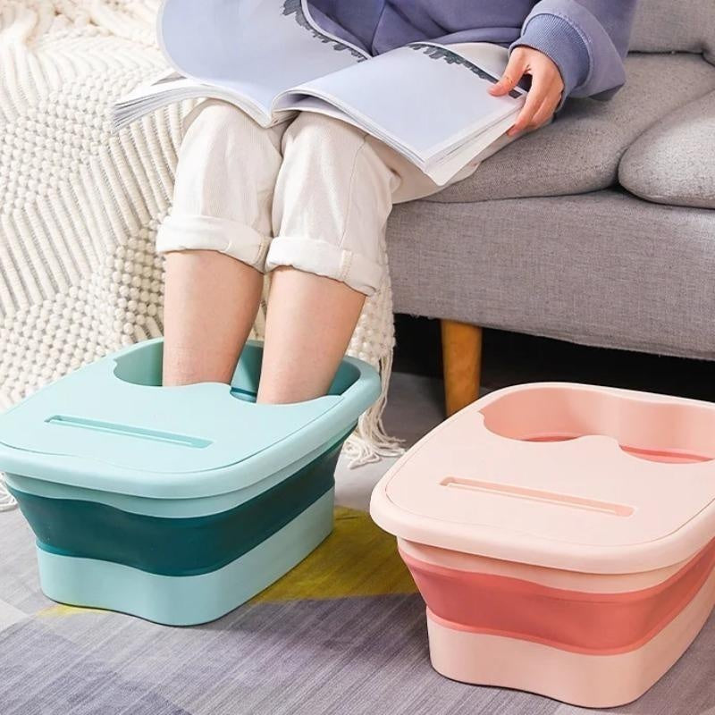 Collapsible Foot Spa Bucket with Lid – Portable Foot Soaking Tub for Home Pedicure & Relaxation