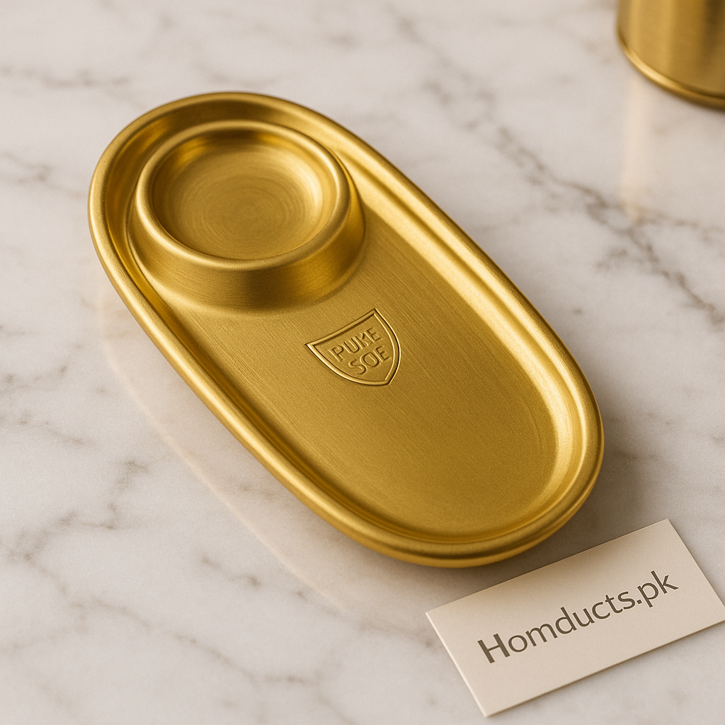 Luxury Brushed Gold Sauce Plate – Oval Dip Dish for Sauces & Chutneys (2 Sizes)