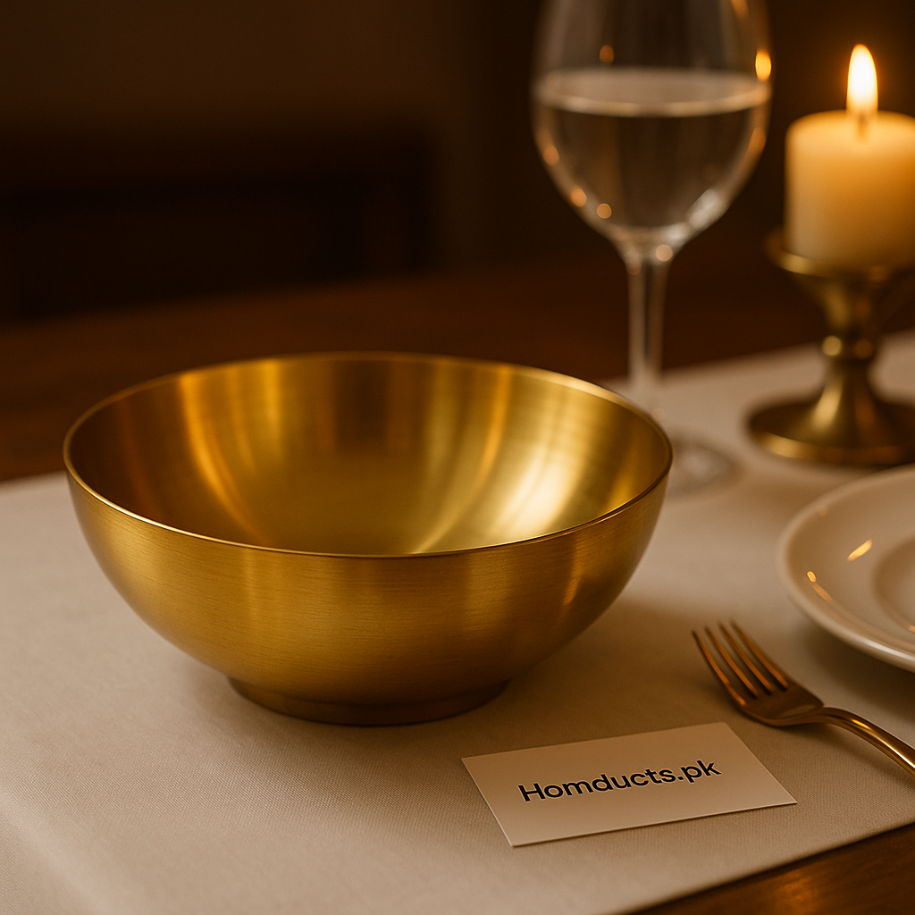 Premium 24cm Gold Stainless Steel Salad Bowl – Luxury Serving Bowl for Dining & Kitchen