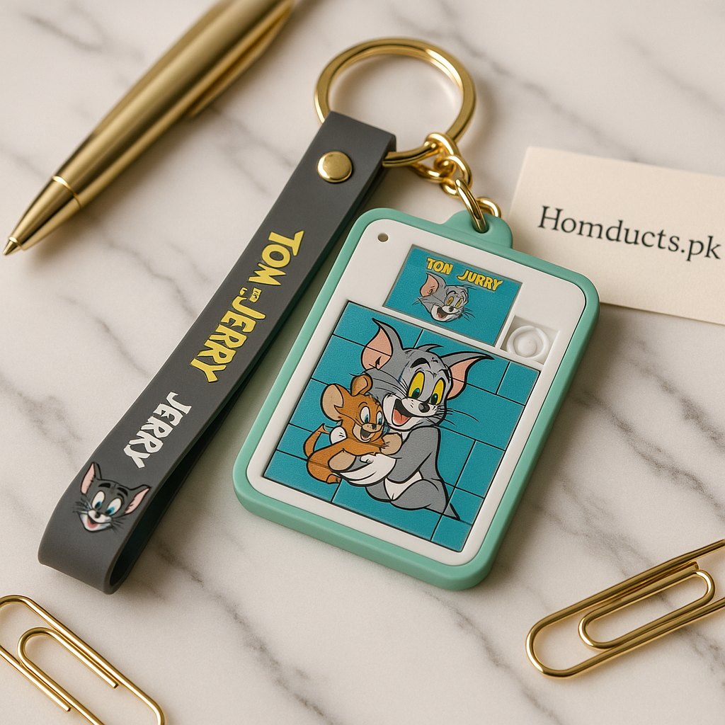 Cartoon Character Puzzle Keychain Set – Tom & Jerry, Kuromi & Hello Kitty