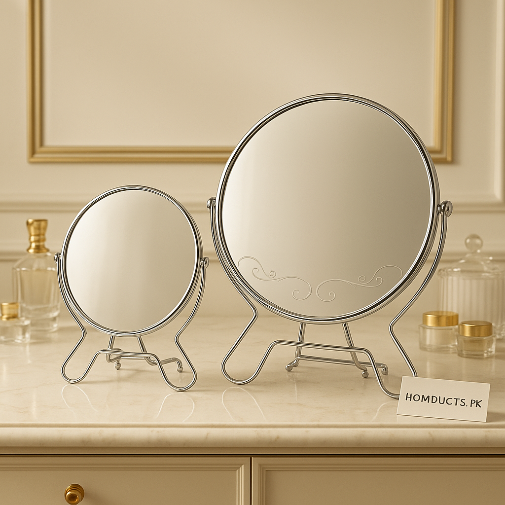 Luxury Double-Sided Vanity Mirror – Premium Tabletop Makeup Mirror (2 Sizes)