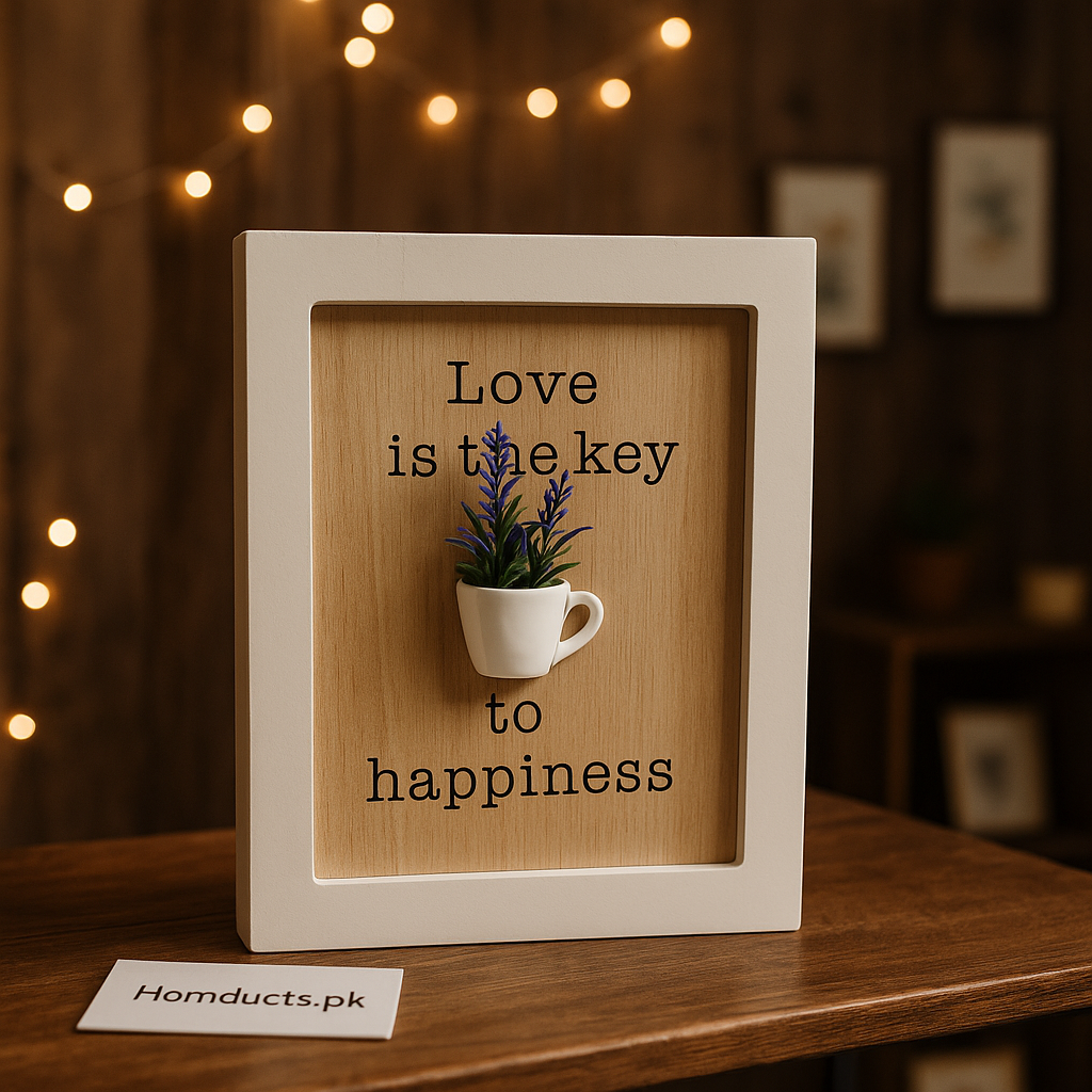 Love is the Key Wooden Wall Key Holder Frame – Decorative Home Organizer