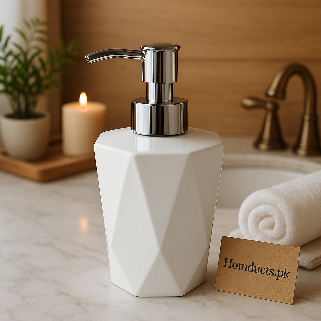 Luxury Geometric Soap Dispenser – Elegant Bathroom Hand Wash Bottle