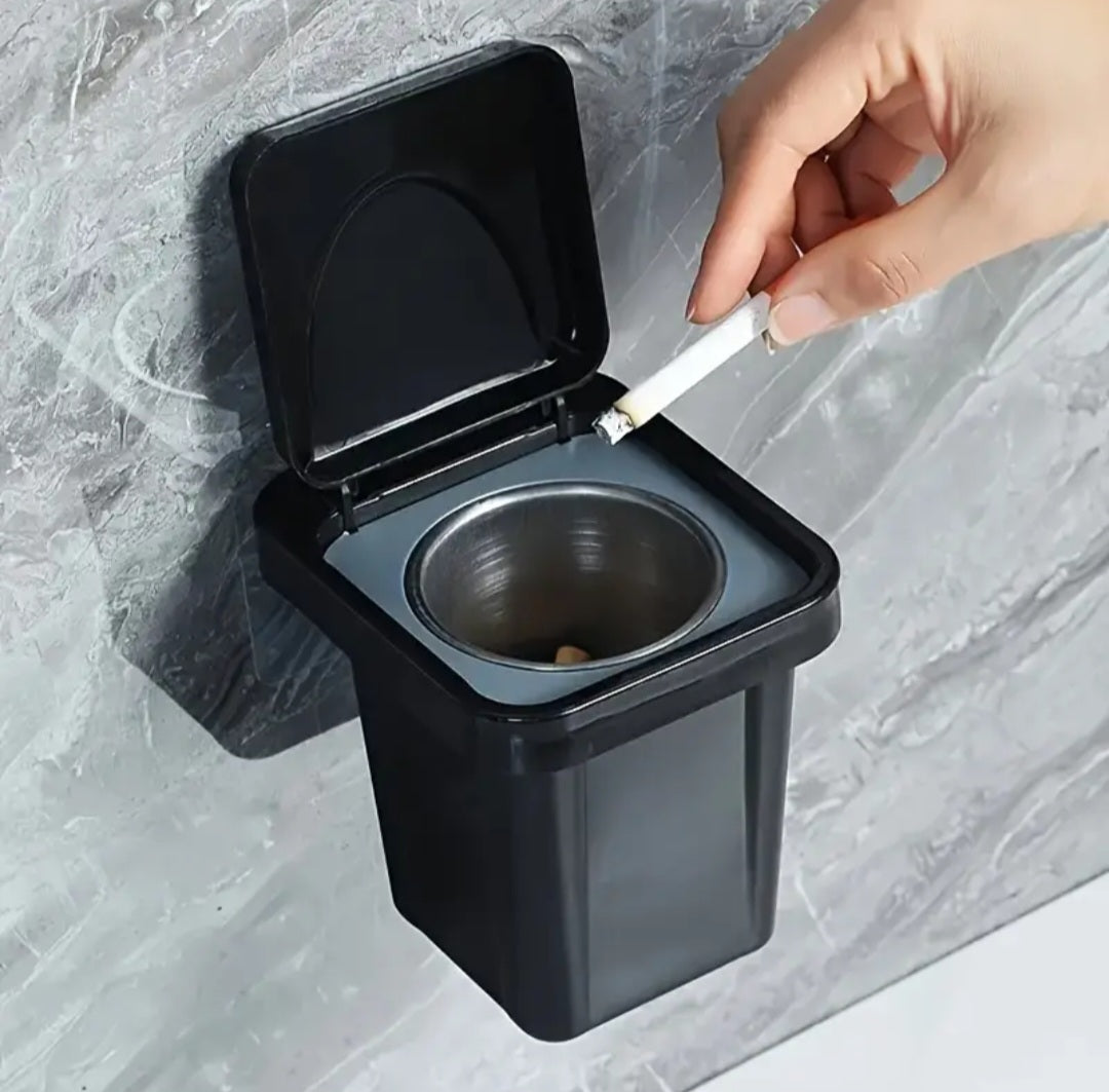 Wall mounted Compact cigarette ashtray trashbin