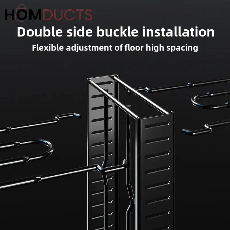 Adjustable Heavy-Duty Pot and Pan Organizer Rack – 8-Tier Kitchen Cookware Storage Stand for Lids & Skillets