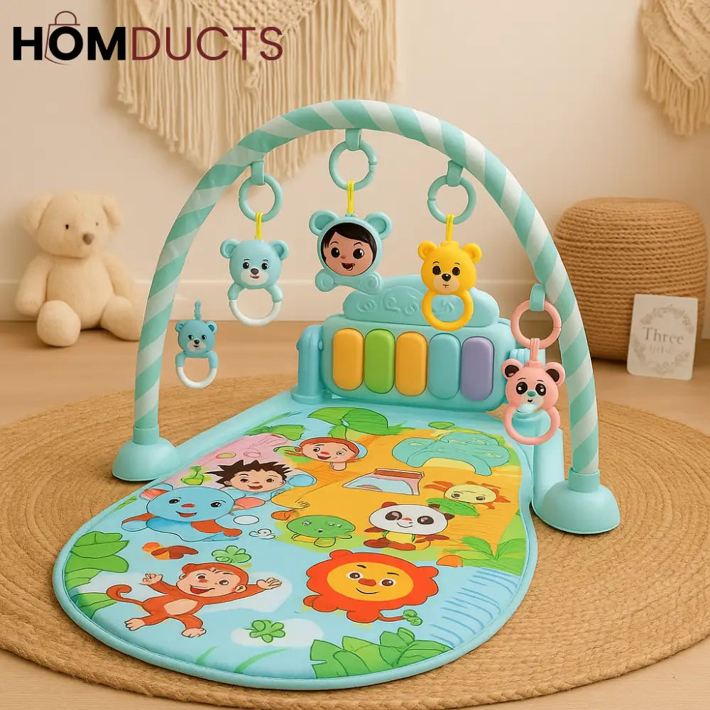 Baby Play Gym – Interactive Musical Mat with Piano & Hanging Toys