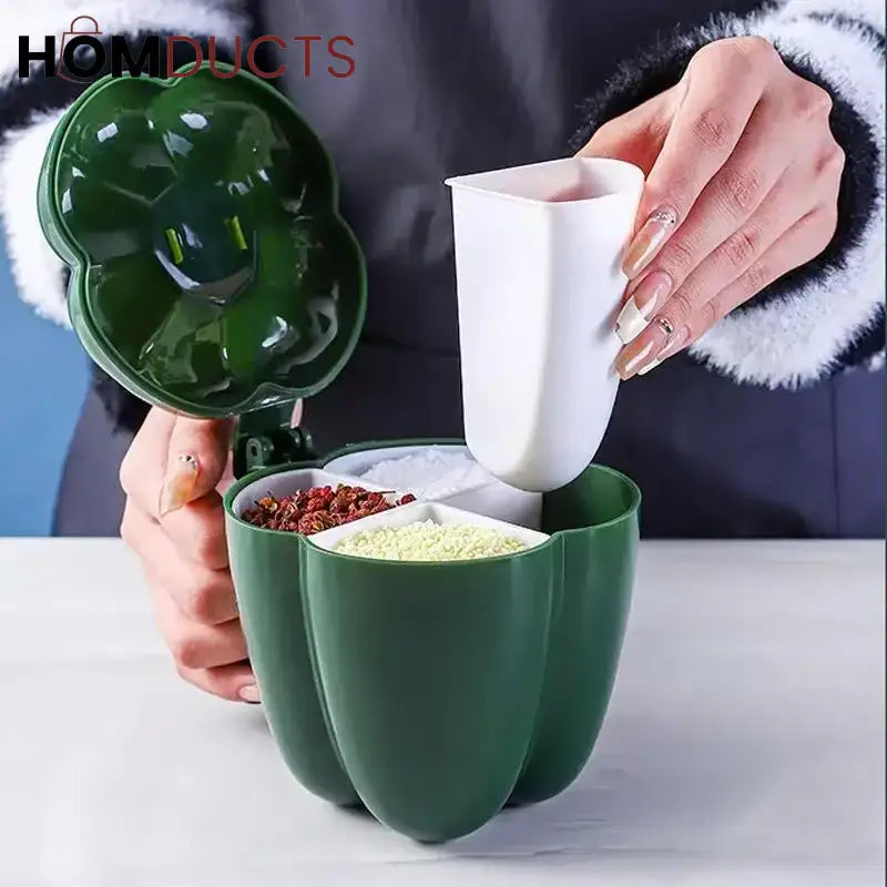 Bell Pepper Shaped Storage Containers with Spoons – Colorful Kitchen Spice & Snack Jars Set