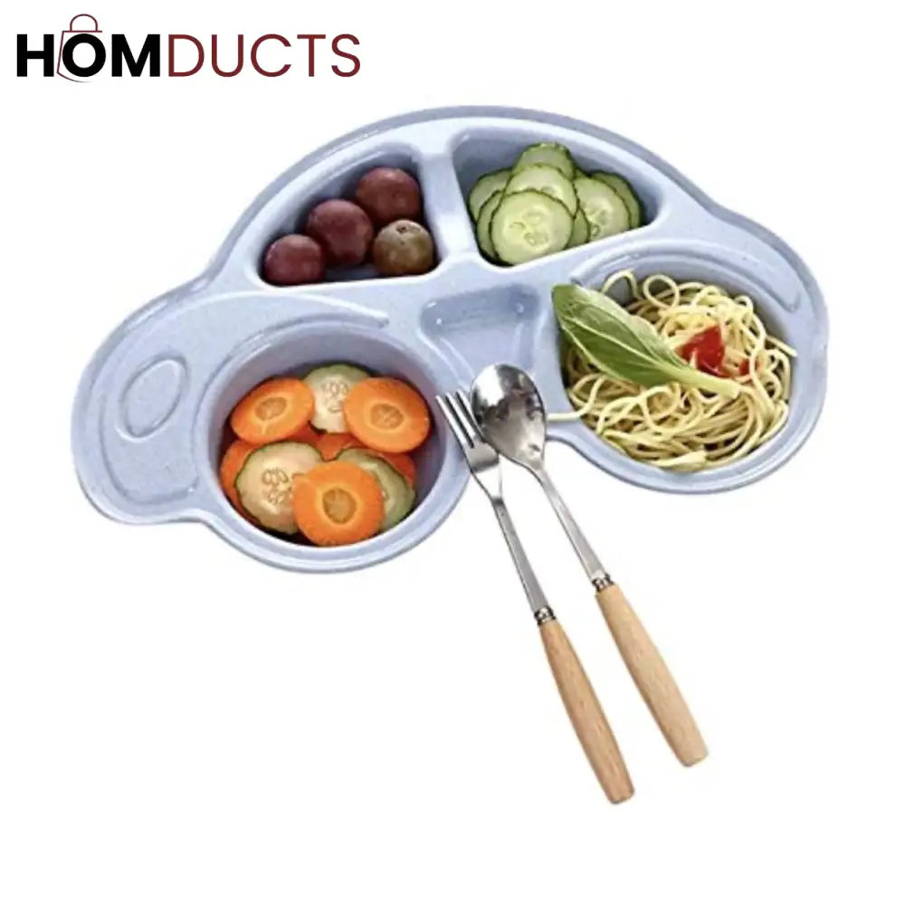 Car-Shaped Kids’ Compartment Plate – Multi-Section Food Tray for Toddlers & Kids