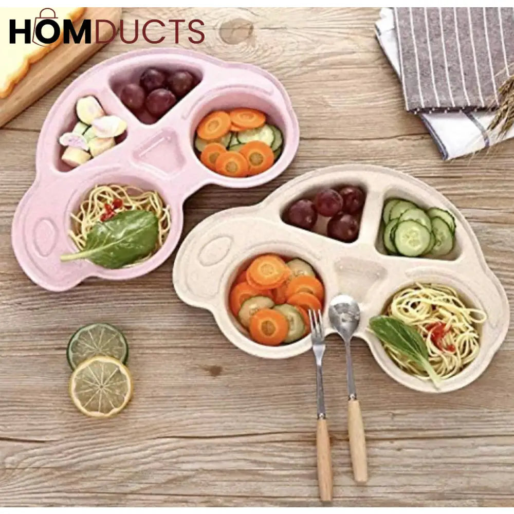 Car-Shaped Kids’ Compartment Plate – Multi-Section Food Tray for Toddlers & Kids