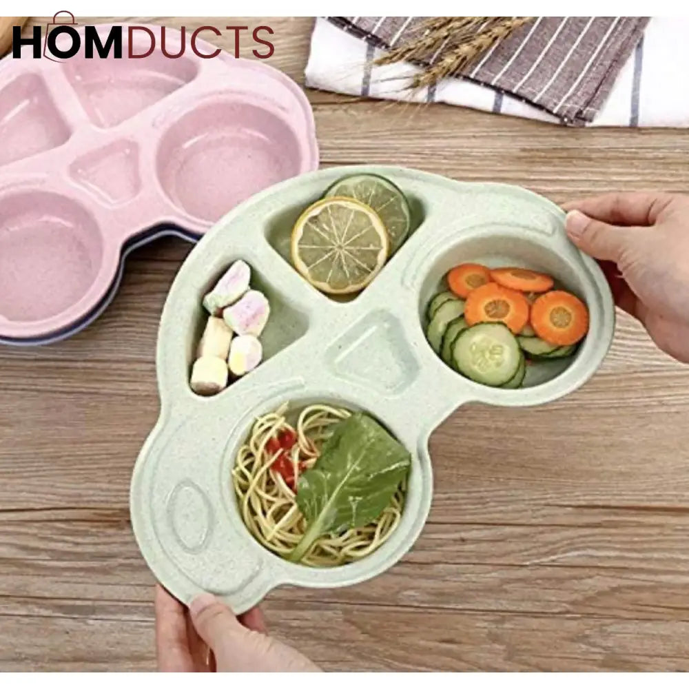 Car-Shaped Kids’ Compartment Plate – Multi-Section Food Tray for Toddlers & Kids