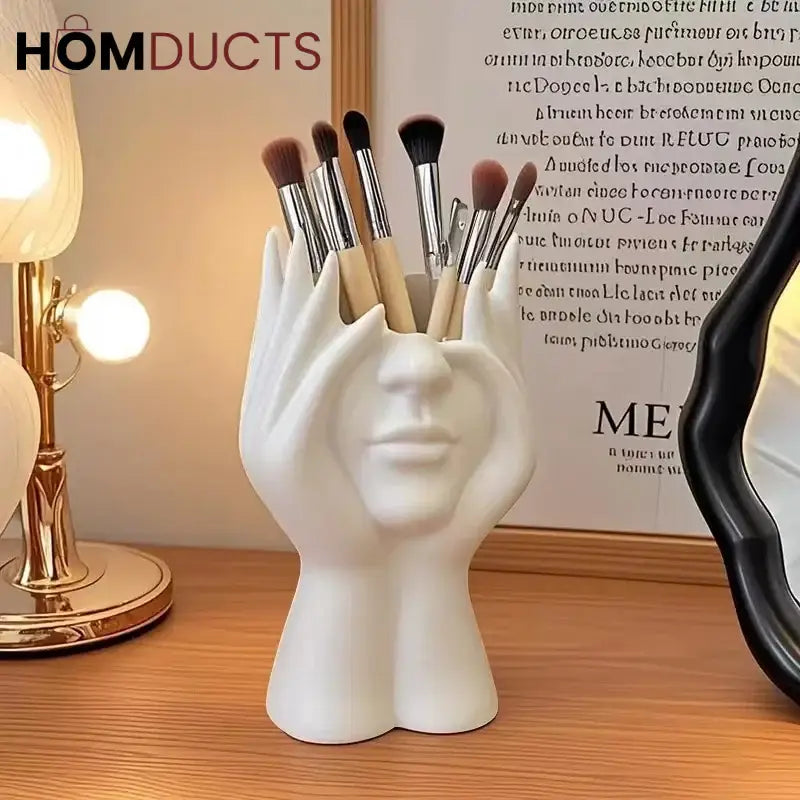 Face Planter Vase – Modern Abstract Hand Sculpture Flower Pot for Home & Office Decor