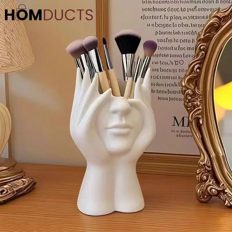 Face Planter Vase – Modern Abstract Hand Sculpture Flower Pot for Home & Office Decor