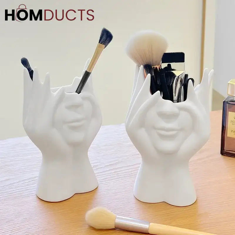 Face Planter Vase – Modern Abstract Hand Sculpture Flower Pot for Home & Office Decor