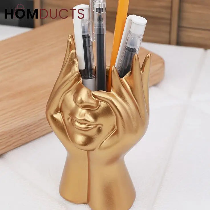 Face Planter Vase – Modern Abstract Hand Sculpture Flower Pot for Home & Office Decor